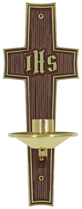 Two-Tone Solid Brass Candle Holder K162