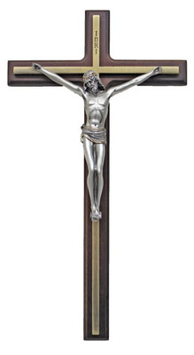 Crucifix with Gold Medal 10.5"
