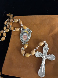 Mother Angelica Wood Beaded Rosary