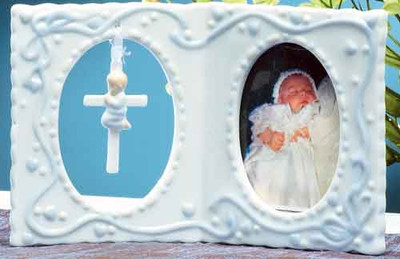 Girl Baby Frame With Cross