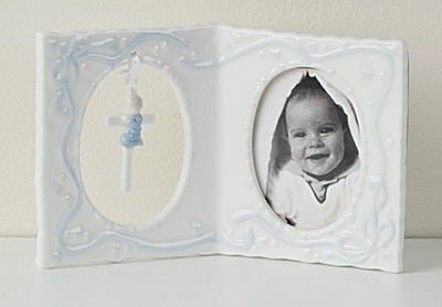Boy Baby Frame With Cross