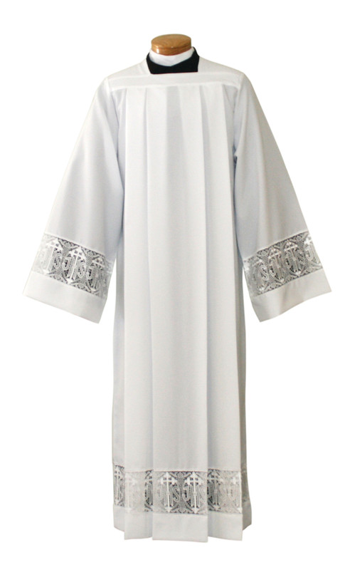 Silky Smooth Poplin Alb with Latin Cross