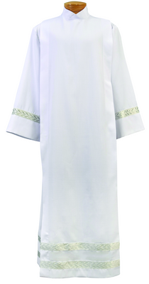 Alb With Silver Embroidered Bands 4331