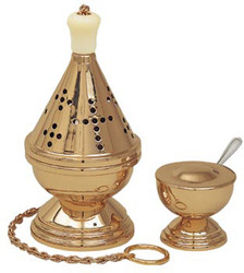 One-Chain Censer and Boat (pictured with Polish Brass Finish) K601