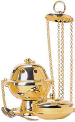 Censer and Boat (pictured with 24k Gold Plated Finish) K1001