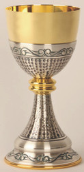 Gold Plated and Oxidized Silver Chalice K913