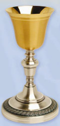 Gold Plated & Oxidized Silver Chalice K924