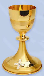 Gold Plated Chalice with Silver Plated Cross K717