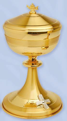Gold Plated Ciborium with Silver Plated Cross K718