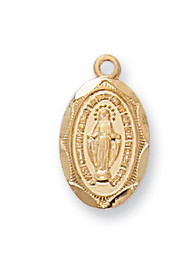 SMALL OVAL MIRACULOUS MEDAL J569