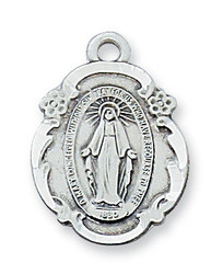 Floral Accent Miraculous Medal