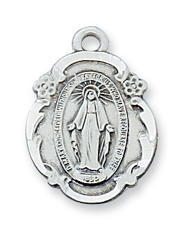 Floral Accent Miraculous Medal