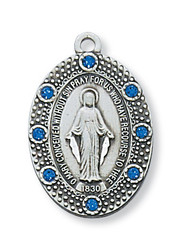 Miraculous Medal with Crystals