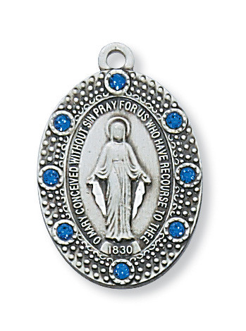 Miraculous Medal with Crystals