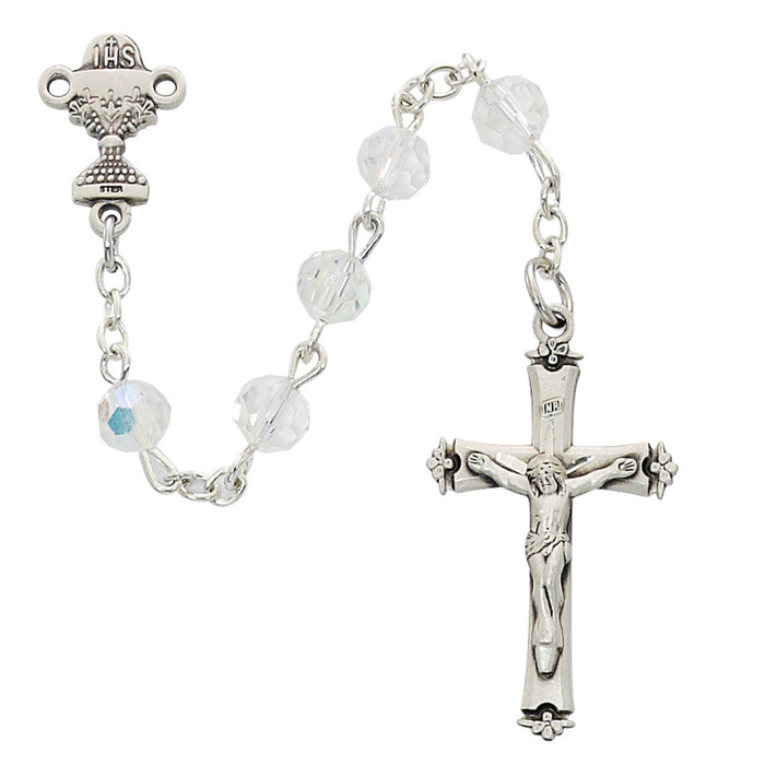 First Communion Crystal Rosary