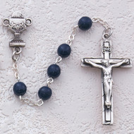 ROSARY BLUE GLASS STERLING SILVER CHALICE C37LB