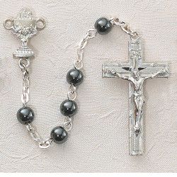 ROSARY HEMATITE STERLING SILVER CHALICE C13LB