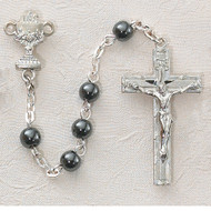 ROSARY HEMATITE RHODIUM CHALICE C13RB
