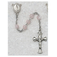 PINK PEARL STERLING SILVER CHILDREN'S ROSARY 201L-PKG