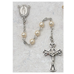 PEARL PEWTER CHILDREN'S ROSARY 210DG