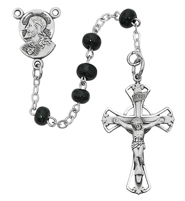 Black Glass Rosary