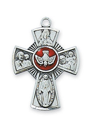 Sterling Silver Holy Spirit 4-Way Medal