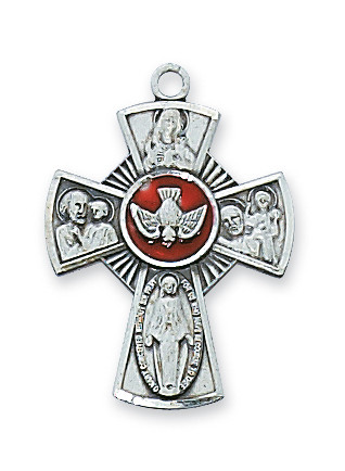 Sterling Silver Holy Spirit 4-Way Medal