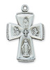 Sterling Silver 4 Way Medal on 24" Chain