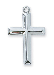 Beveled Edge Cross Necklace