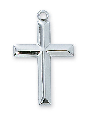 Beveled Edge Cross Necklace