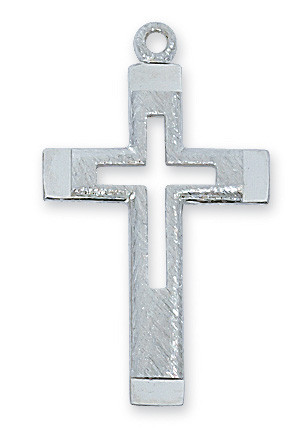 Sterling Silver Cutout Cross Necklace