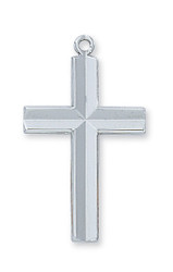 Sterling Silver Raised Cross Necklace