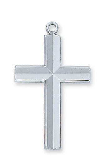 Sterling Silver Raised Cross Necklace