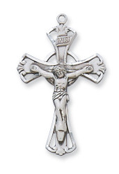 Flared Filigree Crucifix Pendant