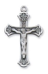 Rounded Edge Crucifix Pendant with 18" Chain