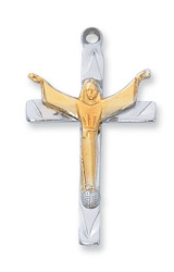 Tu-Tone Risen Christ Crucifix Pendant