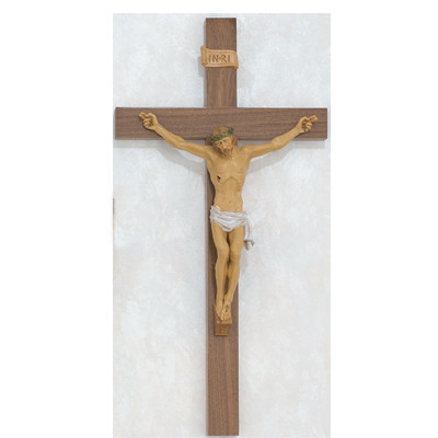24" WALNUT ITALIAN CRUCIFIX 79-00824--FREE SHIPPING!