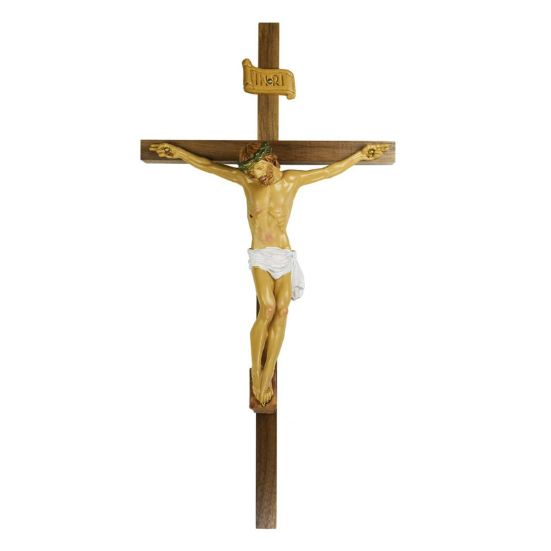 12" Walnut Italian Crucifix