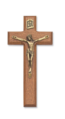 7" WALNUT STAINED CRUCIFIX 79-42476