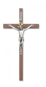 10" WALNUT CRUCIFIX WITH TWO TONE CORPUS 79-42485