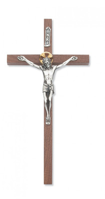 10" WALNUT CRUCIFIX WITH TWO TONE CORPUS 79-42485