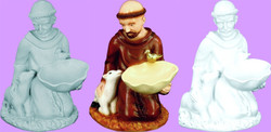 Kneeling St. Francis 16" Outdoor Birdfeeder Statue