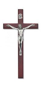 10" BEVELED CHERRY STAINED CRUCIFIX 79-41