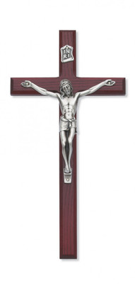 10" BEVELED CHERRY STAINED CRUCIFIX 79-41