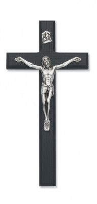 10" BEVELED BLACK WOOD CRUCIFIX 80-45