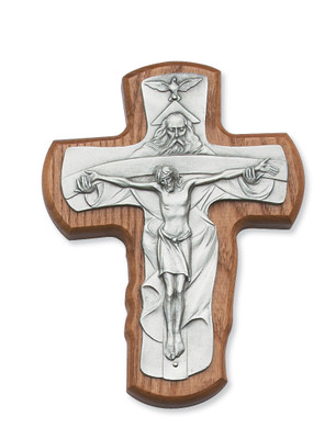 5 1/2" STAINED WALNUT TRINITY CRUCIFIX 80-122