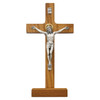 8" Stained Wood Standing Crucifix