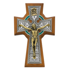 Walnut Stained Celtic Crucifix