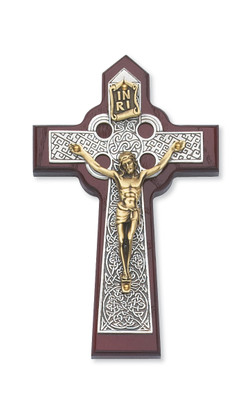 5-3/4" CHERRY STAINED CELTIC CRUCIFIX 79-42561