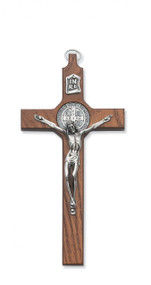 6-1/2" WALNUT STAINED ST. BENEDICT CRUCIFIX 79-42665